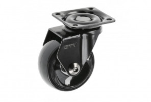 Опора колесная с фланцем, CALIBRO, D50мм без тормоза, черное   KM-CALIBRO-50мм-BH-20