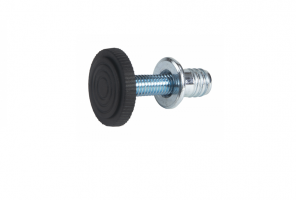 Подпятник регулир., круглый М8х25, черный + гайка М8