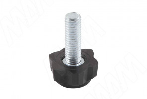 Подпятник регулир., под ключ М8х25, черная  + гайка М8