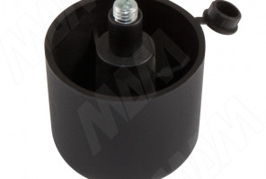 Опора мебельная регулируемая черная D50, H=43мм, регулировка 18мм, М8