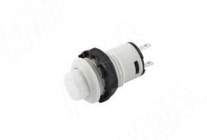 Выключатель круглый врезной, кнопочный D=14.4мм, Белый   SW-BU-R
