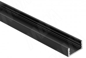 Профиль SМ1 накладной, черный, под св. ленту, 16х7,5мм,L-3000 LSP-SM1-ALU-3-BL, (без рассеивателя)