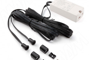 Выключатель инфракрасный (IR) на взмах руки, врезной, 2 датчика черный, 220V, 250W SW2-MS-FM-2BL