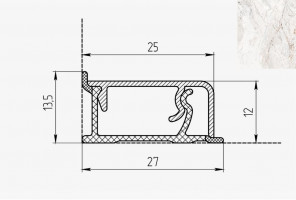 Плинтус КВАДРО Д FS112 S1   Кремона 27*13*4200мм