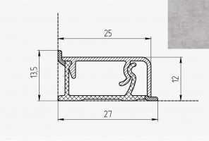 Плинтус КВАДРО Д FS189 S9   Бетон серый 27*13*4200мм