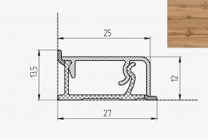 Плинтус КВАДРО Д FS2220 W1  Дуб Торрес  27*13*4200мм