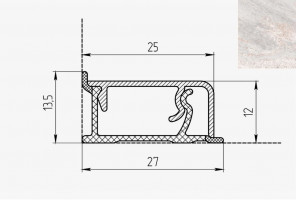 Плинтус КВАДРО Д FS303 S1  Эльтон беж  27*13*4200мм