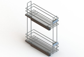 Cargo mini 200мм Квадро GTV + направл. GTV, бок.крепл. Левая, с крепл. к фасаду