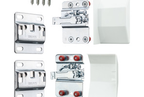 Подвеска каркаса регулируемая, комплект с площадками, белой заглушкой и винтами 12152, SUSP.90.SET.WT