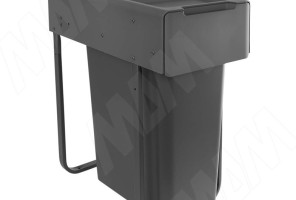 Корзина встраиваемая для мусора, объем 30л. EASYBOX F30 выдвижная с дов, крышка-полка, тем.-серый EMB301-30DG