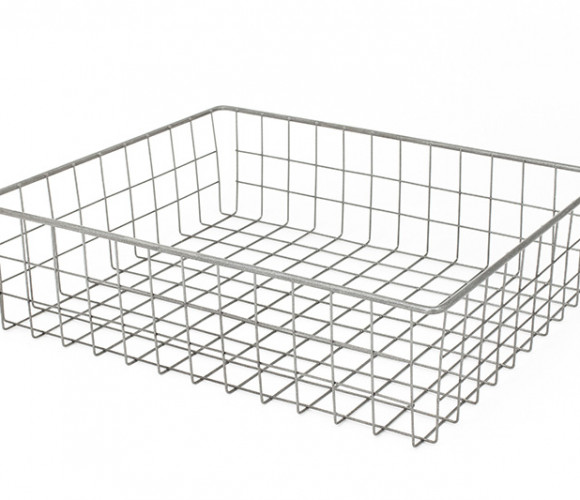 Корзина сетчатая 485х485х120мм серая  Евро 12-2М