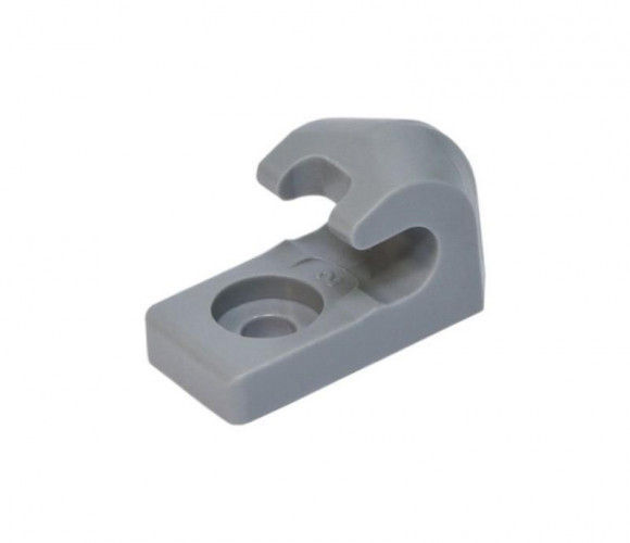 Клипса сетчатой полки серая