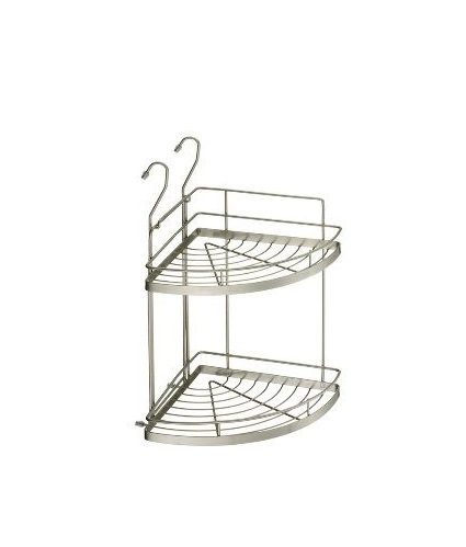 Навеска Полка угловая двухъярусная малая (230х230х480мм) хром, YJ-G209A