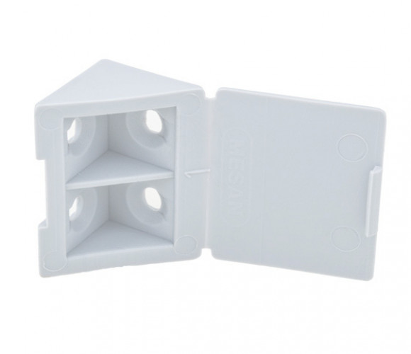 Угол пластиковый MESAN (4 отверстия) белый, 0055-02