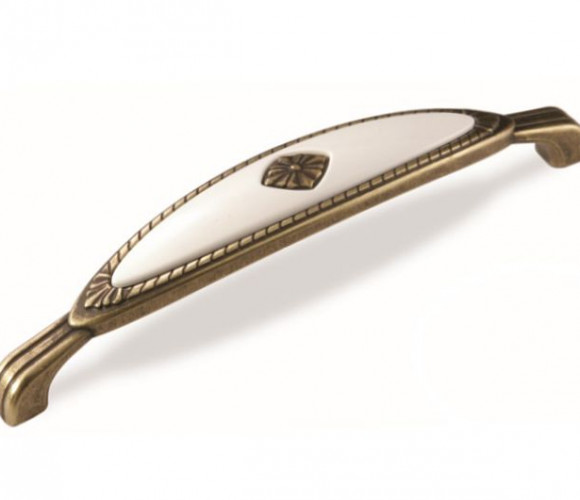 Ручка - скоба FS 138 128 Бронза полированная/белый (ТЗ) (30шт)