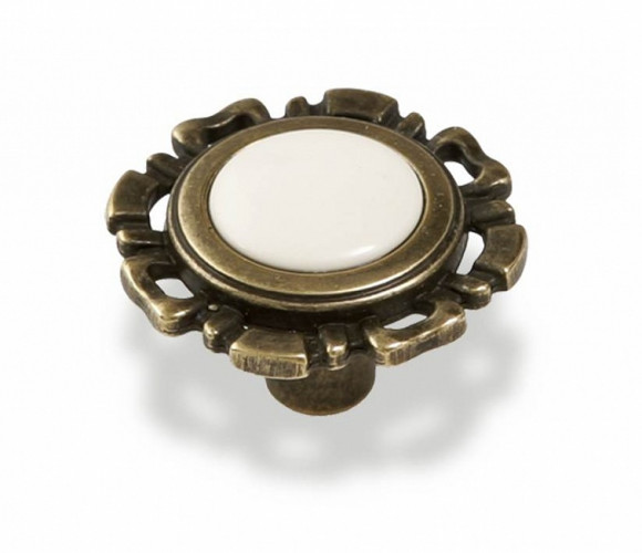 Ручка - грибок FB 033 000 Бронза полированная/белый (ТЗ) (50 шт.)