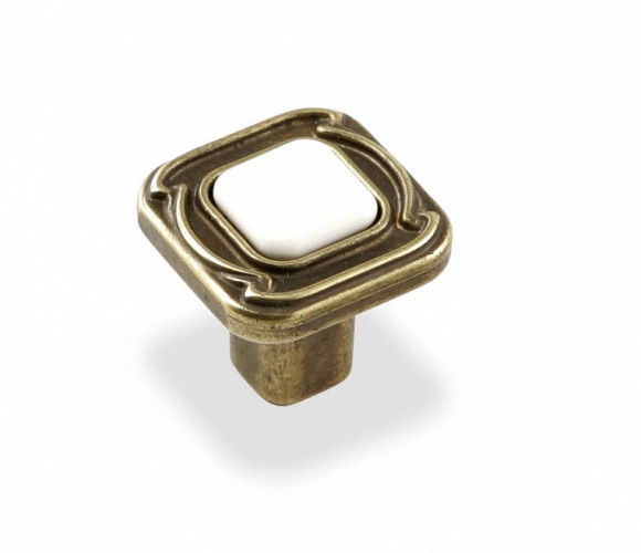 Ручка - грибок FB 026000 Бронза полированная/белый