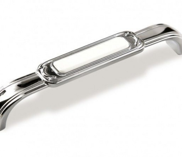 Ручка - скоба FS 139 128 Хром глянец/белый (ТЗ) (30)