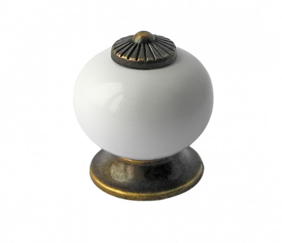 RC106AB.3/W Старинная латунь/Белый  ручка BALU