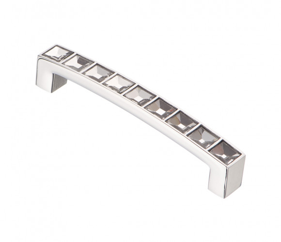 Ручка-скоба с кристаллами, 96 мм, хром CRL02-96, KERRON