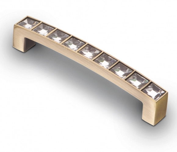 Ручка-скоба с кристаллами, 96 мм, бронза CRL02-96 BA, KERRON