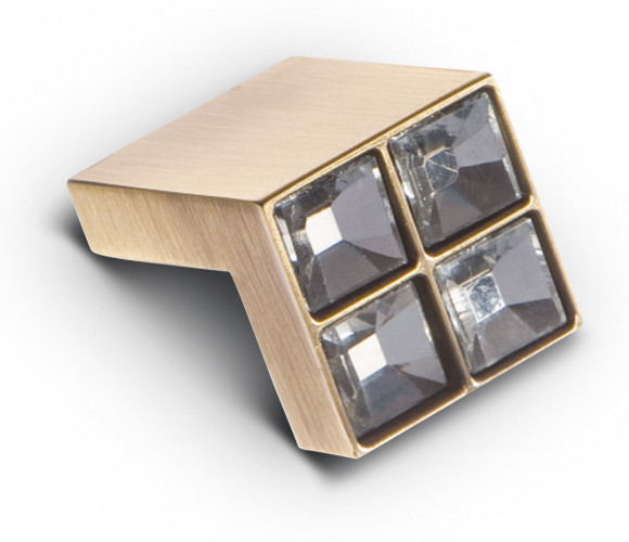 Ручка-кнопка с кристаллами, бронза CRL01 BA, KERRON