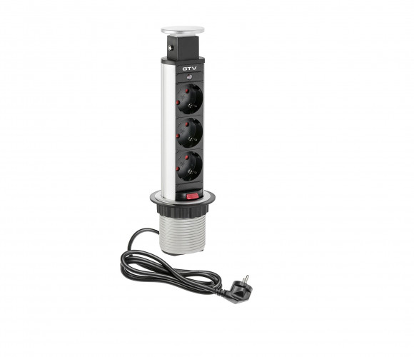 Удлинитель для офиса, серый AE-BPW3S60-80 (МАЛЫЙ D=60, заземл-усик)