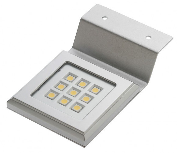 Светильник светодиод. квадрат. Calderon, 12v, 2x1,6w, 9 диодов, теплый свет, аллюминий LD-NKW9СB-53