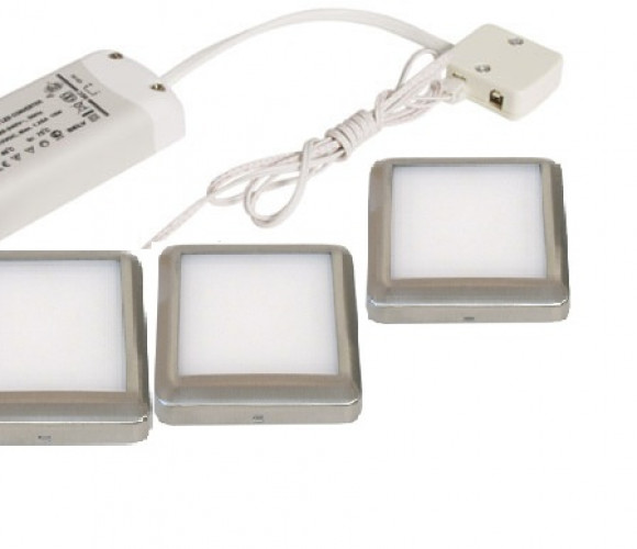 Светильник Мебельн. к-т (3хSLS18-12LED 5000K+DC15-12V+шнур 1,8м) в кор./19.141.01.558