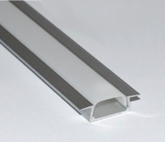 Профиль алюм.для светодиодн.лент 22*6мм, L-2м с матовым экраном, загл. и крепежом LR37-M