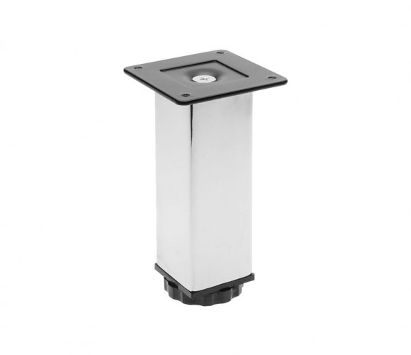 Ножка квадратная 40х40, хром, 100мм с регулировкой   NM-SQ40ADJ-100