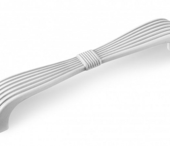 Ручка - скоба FS 190 128 серебро прованс/9003 белый матовый (ТЗ) (30 шт.)