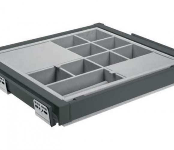 Корзина с органайзером с доводчиком, полного выдв., графит   WG-PRZEG80-60