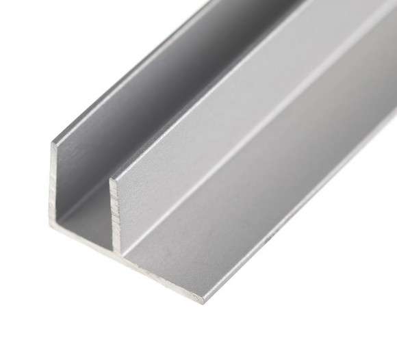 Планка угловая F-образная 4 мм, L= 3м (Для мебельного щита) Серебро Крокос