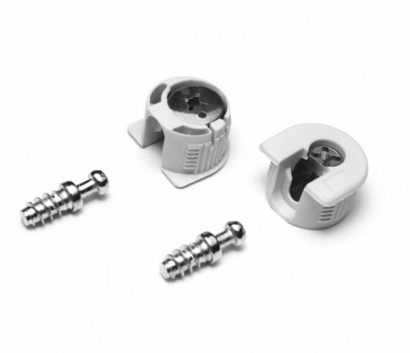 Эксцентриковая стяжка B-FIX 49 + дюбель, Белая ST01/49/3/W/01  БОЯРД