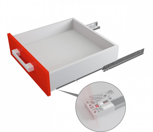 Направляющие скрыт. монт. В-Slide DB8882Zn/400 частичного выдв. с доводчиком