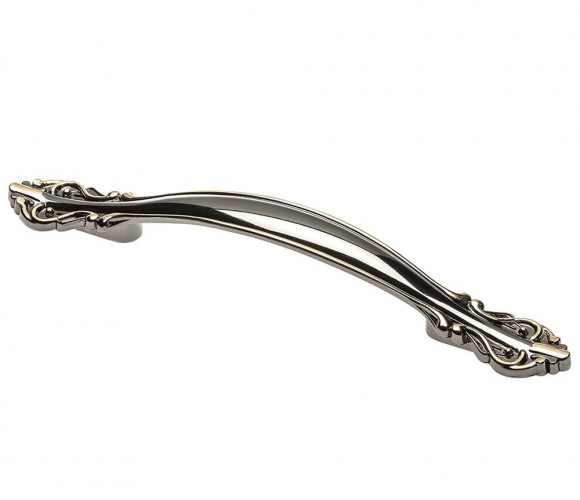 Ручка WERONA L-128, черный хром + золото   UZ-WERON-128-12