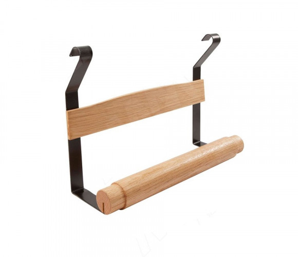 Держатель полотенец, черный/дуб LANDSBY