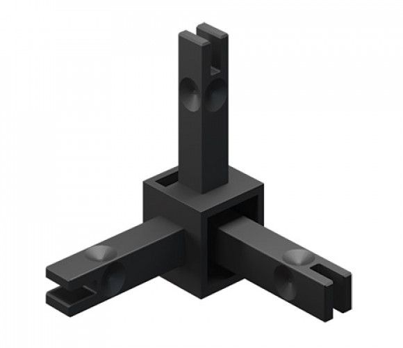 CADRO Узловое соединение 3х-стороннее 3D, черный матовый (31550)