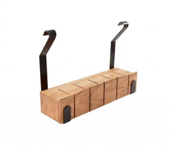 Держатель для ножей, черный/дуб LANDSBY