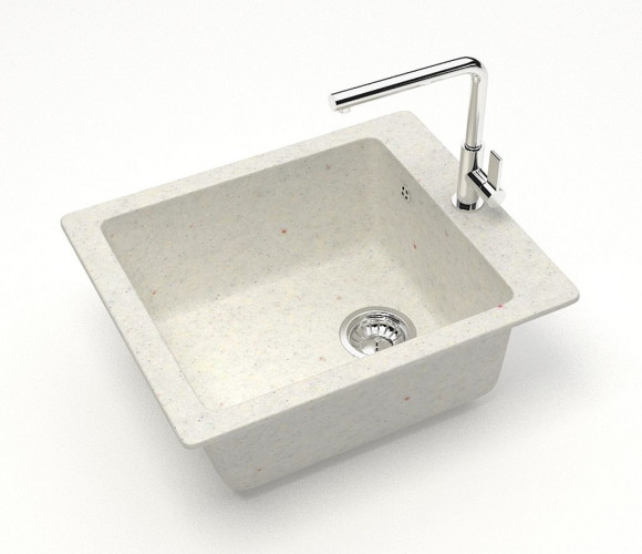 Мойка Модель 8, Квадратная 425х500х195мм, Хлопок Q7  Мрамор