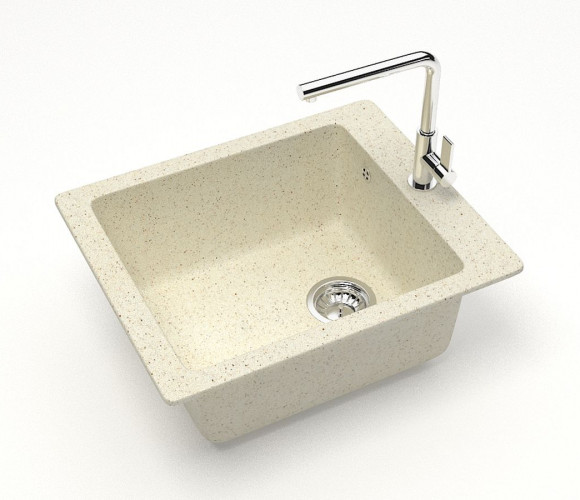 Мойка Модель 8, Квадратная 425х500х195мм, Бежевый Q2  Мрамор