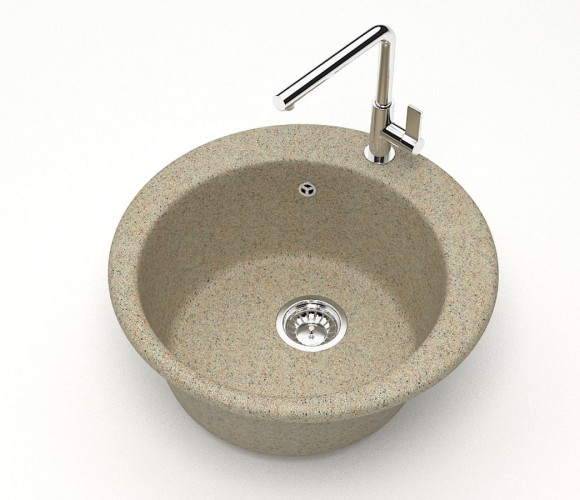 Мойка Модель 30, Круглая D475мм, Песочный Q5  Мрамор