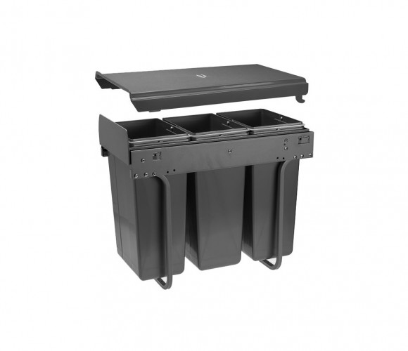 Сегрегатор для модуля 300мм (3х10L) АНТРАЦИТ без крепл., с доводчиком PB-45-0010х3-60А