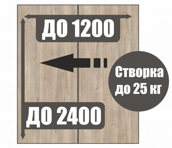 Комплект WL L  Стандарт, 25 кг, левая, 1200 мм