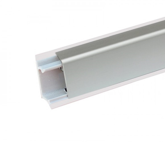 Плинтус алюминиевый Прямоугольный КВАДРО-С, Серебро, 3м.