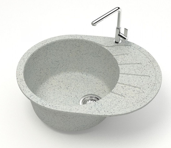 Мойка Модель 10, Овал малый 575х440х215мм, Светло-Серый Q10  Мрамор