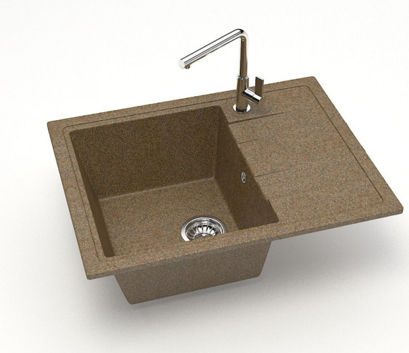 Мойка Модель 150, Прямоугольная Малая 575х470х218мм, Терракот Q9  Мрамор