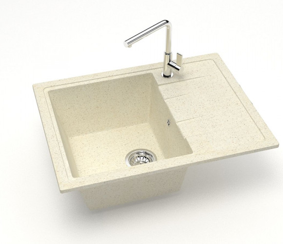 Мойка Модель 150, Прямоугольная Малая 575х470х218мм, Бежевый Q2 Мрамор