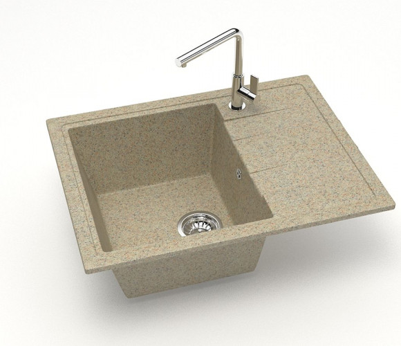 Мойка Модель 150, Прямоугольная Малая 575х470х218мм, Песочный Q5  Мрамор